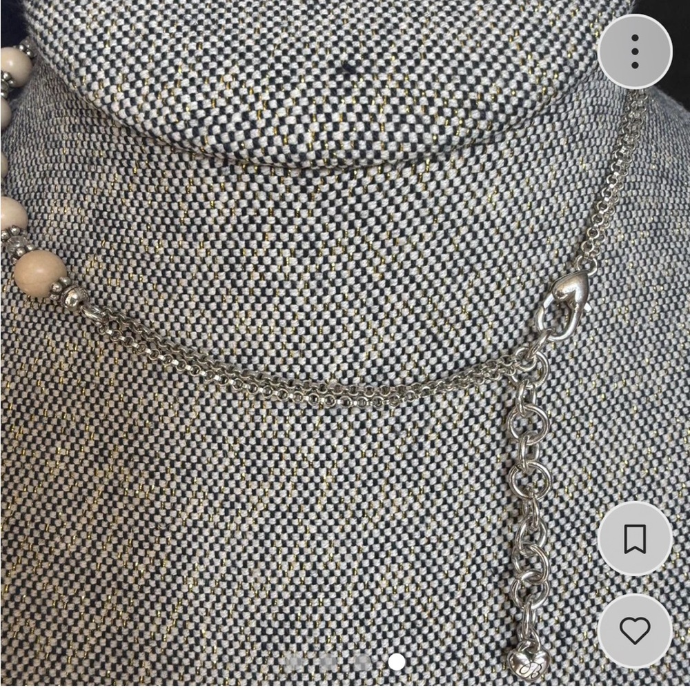 Brighton FLEUR SURE Riverstone Cream and Silver Beaded Necklace - Picture 4 of 4